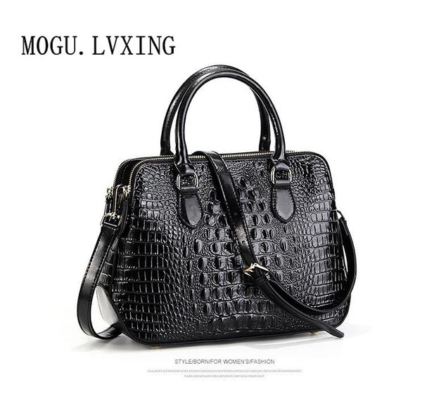 

mogu.lvxing brand leather women's handbags leather shoulder bag crocodile oil wax shoulder diagonal ladies handbag