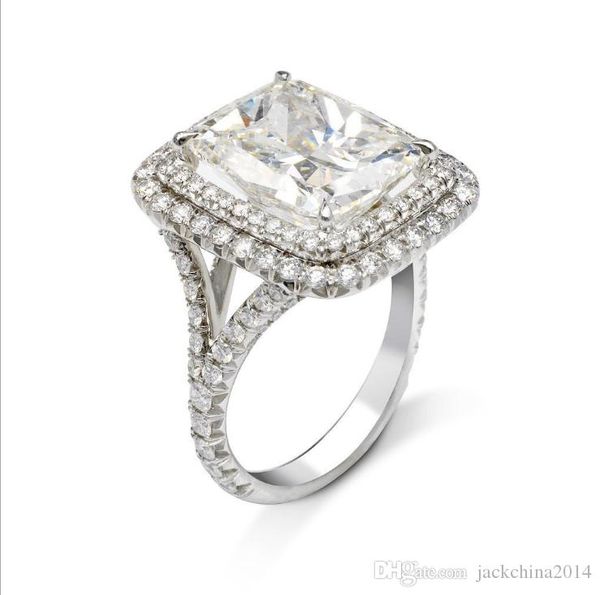 

victoria wieck luxury jewelry 925 sterling silverprincess cut big white clear z cz diamond eternity women wedding band ring for lovers, Slivery;golden