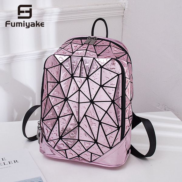 

luminous geometric sequin laser backpack female lapbackpack book bag school casual rucksack travel daypack women