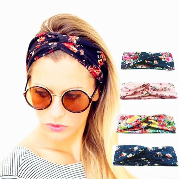 

tlt women twist turban floral designer prints headband stretch sport yoga hairbands for girls headwrap bandana hair accessories jewelry, Silver
