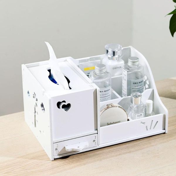 

wood-plastic tissue box deskshelf rack storage box case phone remote control holder makeup organizer wooden napkin holder