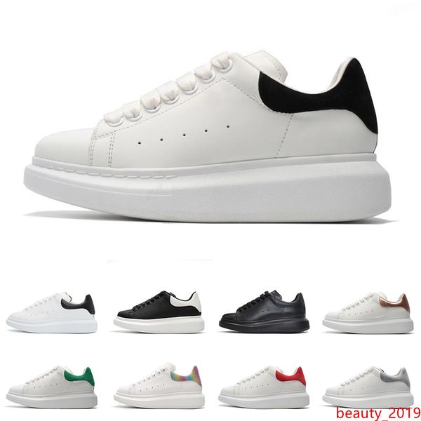 

2020 designer casual shoes shoes white black leather suede 3m reflective gold red green comfortable flat skateboarding sneakers size 36-44