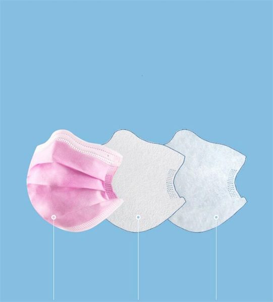 

face mask 3 layer ear loop dust wind 3 fly black mask non woven filter dust mask stereo pollution anti smog