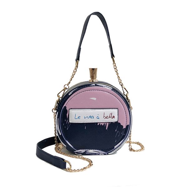 

personality perfume bottle round crossbody bag for women fashion chain shoulder bags designer messenger sac ladies small purse