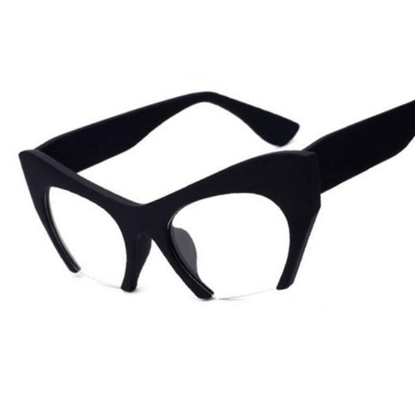 

black myopia glass eye frame lens spectacle vintage retro frame glasses sun clear nerd luxury half cat glasses transparent rncij xblvj, White;black