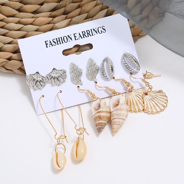 

maxi личность metal гребешка natural shell серьги стержня серьги новые ювелирные изделия пука shell серьги для девочек vsco, Silver