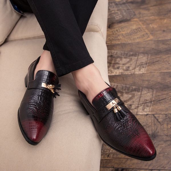 

korean version of british fashion men's casual leather shoes breathable one foot pedaling lazy shoes stylist pointed small leather shoe, Black