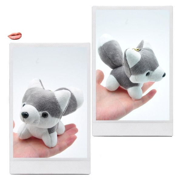 

husky plush doll european and american style safe incense mini dog shaped doll toy metal key ring pendant