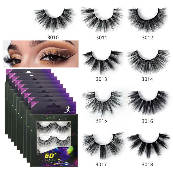 

3 pairs new natural long false eyelashes soft eye faux lashes makeup handmade fake thick eyelash extension makeup lash cils