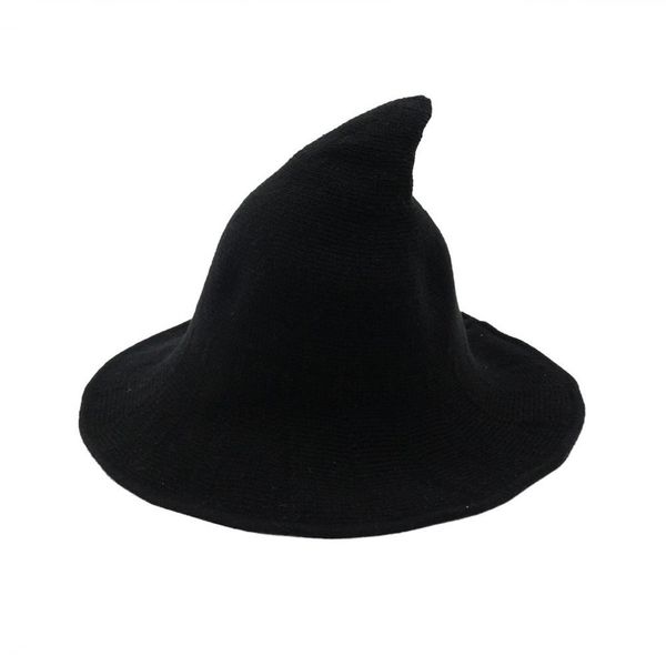 

halloween personality witch hat diversify sheep wool cap knitting fishing hat fashion women witches pointed bucket