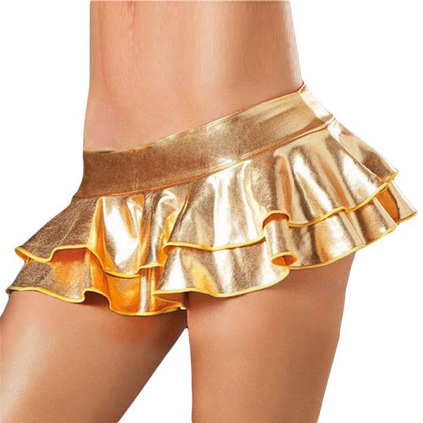 

2018 new high street весна лето женщин metallic блестящий bodycon микро мини юбки партии clubwear короткая юбка solid sexy outwear, Black