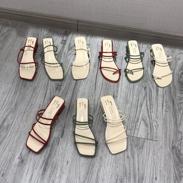 

square toe med fashion womens shoes 2020 black platform sandals summer heels candy colors shallow mouth suit female beige