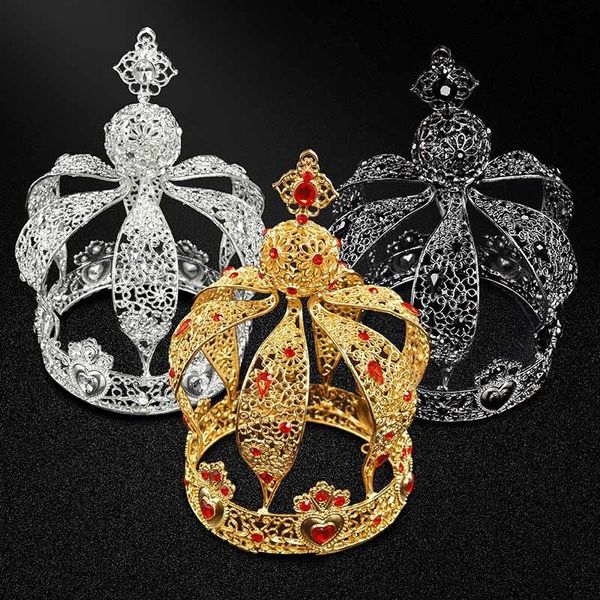 

forseven gold crystal children birthday tiaras and crowns hair jewelry rhinestone girls diadem headpiece hair accessories jl, Golden;white