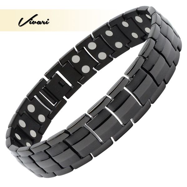 

вивари исцеление магнитный браслет двойной магнитный мужской браслет мужские браслеты браслеты хомбре здравоохранения браслеты из нержавеюще, Golden;silver