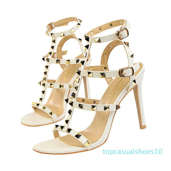 

2020 womens slingbacks designer gladiator sandals rivet shoes black red nude white italian brand extreme high heels pumps 01 10t