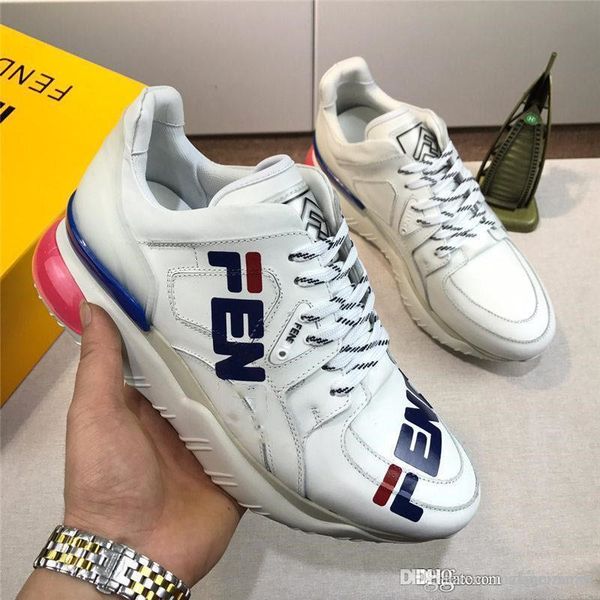 

2019fendi x fi manianewchunky sneakers white leather low with original box, Blue;gray