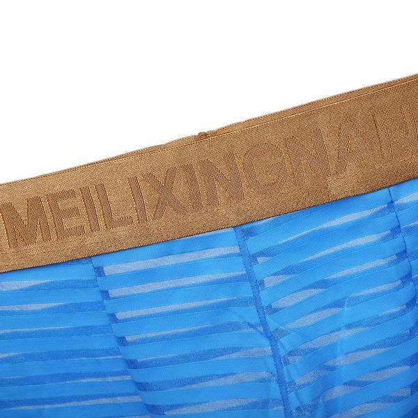 

mx mens hombres боксеры мода sexy see through transparent трусы boxer полосатой mesh, Black;white