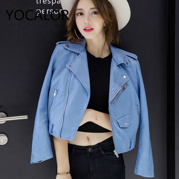 

pu leather hooded clothing woman short loose coat locomotive autumn jacket camperas chaqueta cuero mujer bomber women jackets, Black