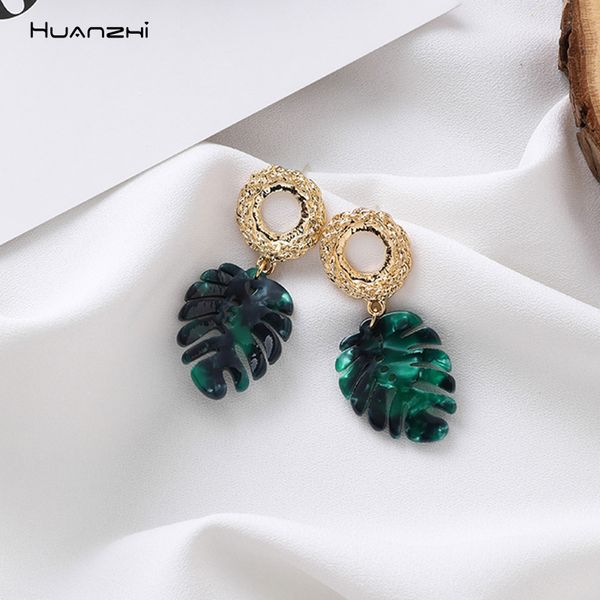 

huanzhi 2019 new acrylic geometric hollow gold metal circle bump irregular stud earrings for women girls party gift, Golden;silver