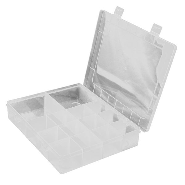 

14 compartments jewelery box storage case adjustable in plastic, Pink;blue