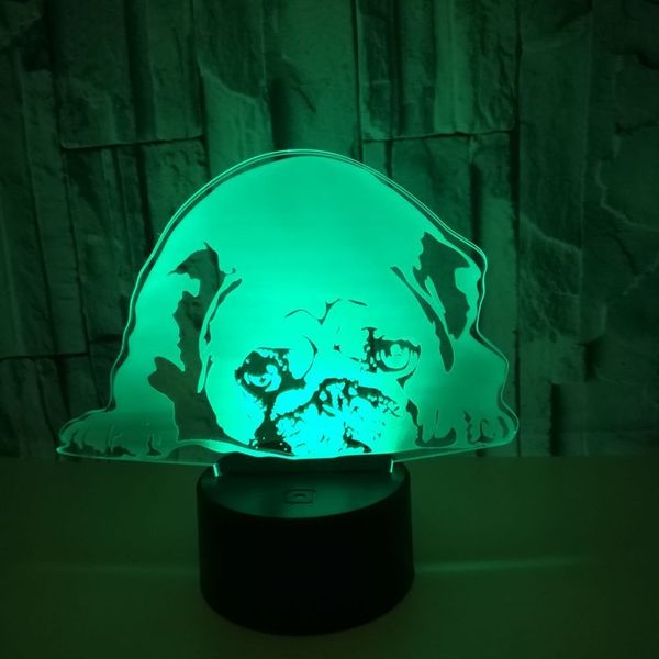 

new pattern lie land dog 3d small night-light gift originality 3d lamp decoration lamp originality dog colorful touch 3d small desk lamp