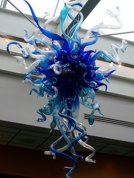 Venda por atacado lustre de vidro soprado fonte luz decoração de arte italiana dale chihuly estilo teto luzes