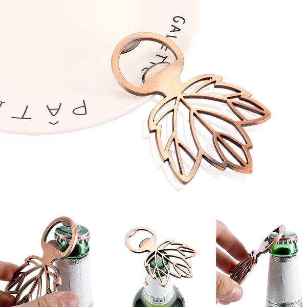 

60pcs copper maple leaf beer bottle opener bar tool wedding favors souvenirs gifts party supplies