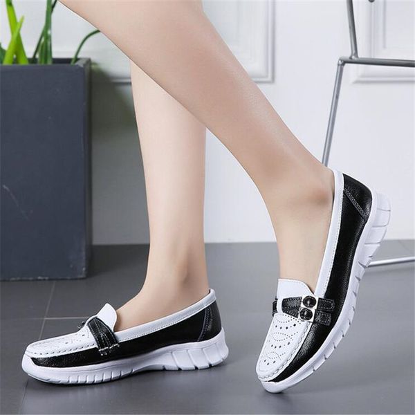 

women flat shoes soft genuine leather ladies shoes handmade flats hollow casual women comfortable female sandals, Black