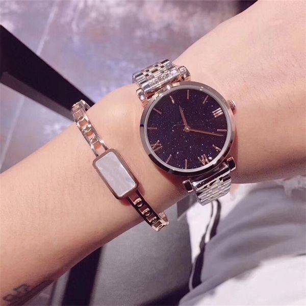 

new model stainless steel women watch rose gold/silver lady wristwatch fashion luxury quartz rhinestone ox relojes de marca mujer, Slivery;brown