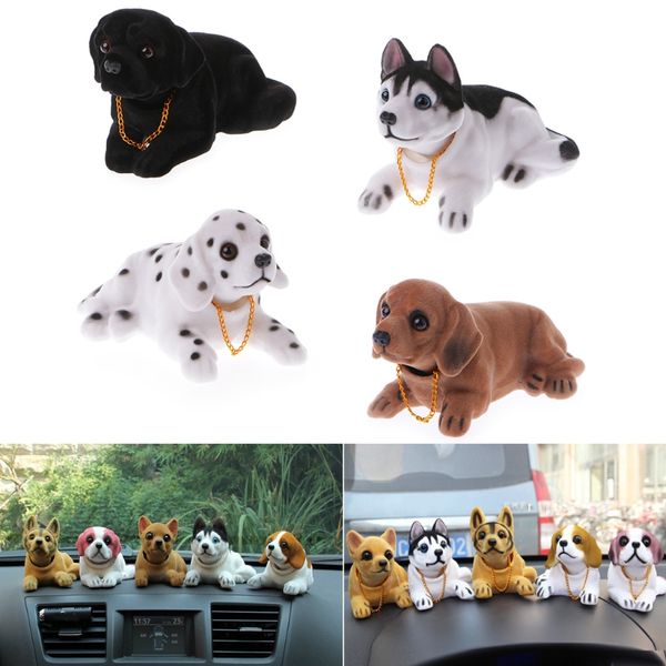 

car styling ornament shaking nodding head dog doll cute bobblehead auto interior