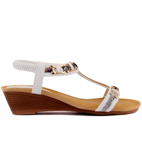 

guja-white color women 's sandals, Black