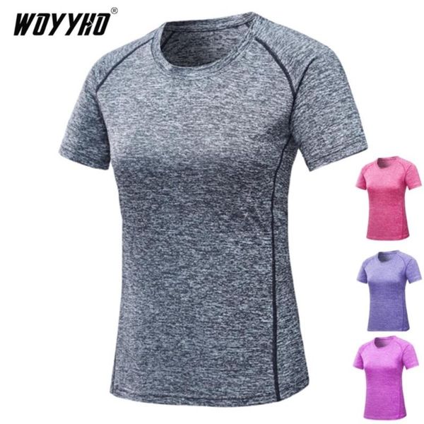 

women's quick dry running t-shirts elastic fitness sport yoga shirts famale workout training short gym compression shirts, Black;blue