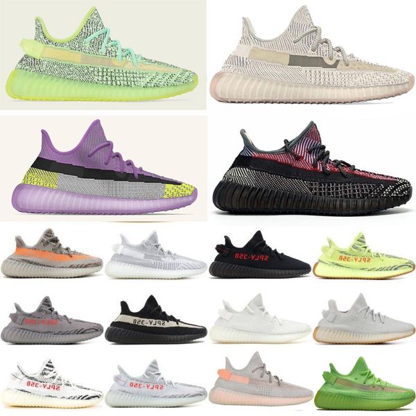 

2020 kanye west men women hyperspace clay beluga 2.0 reflective static blue tint running shoes sports trainers sneakers shoes eur 36-48, Black