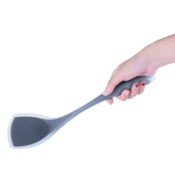 

1 pc silicone nonstick kitchen accessory spatula long handle shovel thickened kitchen restaurant bar supplies hx0812