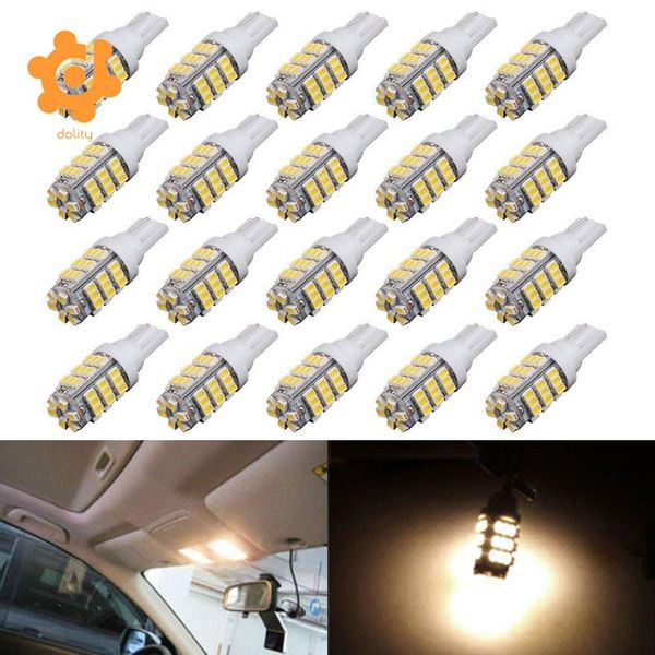 

dolity 20xt10 warm white car 42-smd led light bulb for car 921 912 906 168 w5w t10 vivid warm white colour energy saving