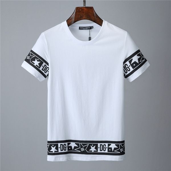 

20ss monogram letter geometric printed fashion t-shirt summer breathable tee casual simple men women street short sleeve tx11, White;black