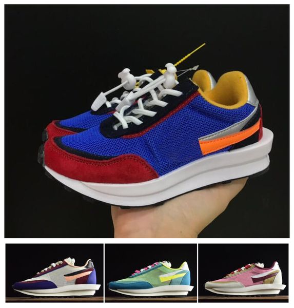 

designer toddler sacai x ldv waffle daybreak running shoes trainers kids sneakers children boys girls chaussures enfants sports shoes size 2, Black