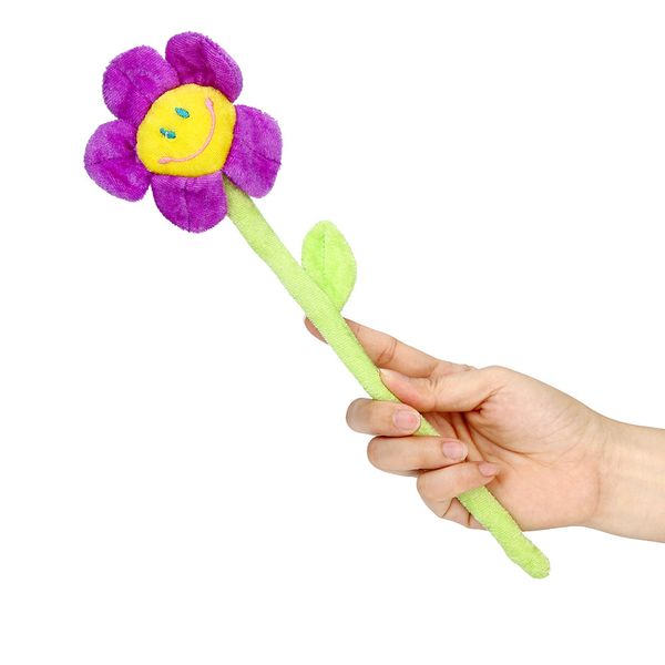 

plush daisy flower toys with smiley happy faces colorful bendable stems sunflower toy for decoration for kids' room happiness
