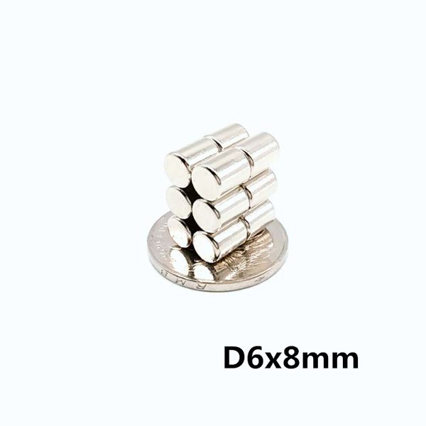 

real imanes de nevera 50pcs neodymium disc magnets 6x8 mm n50 super strong powerful rare earth 6mmx 8mm small round magnet 68 6mmx8m