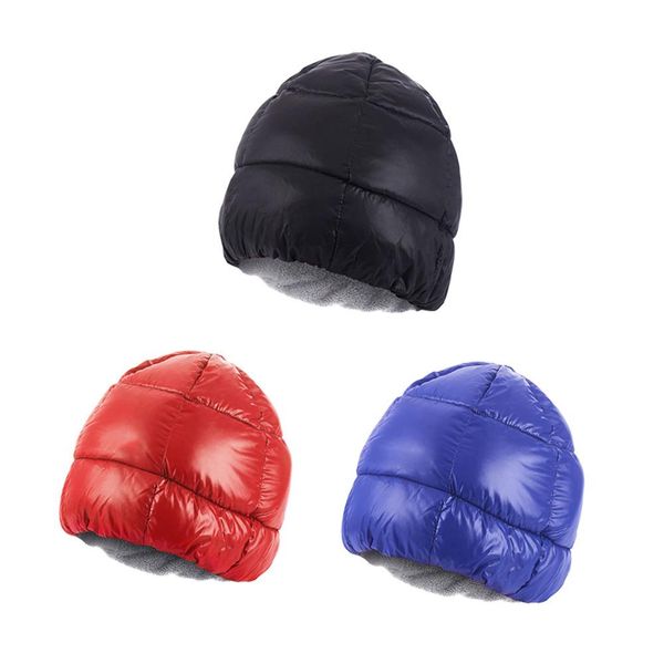 

down hat outdoor climbing light and comfortable warm protective cold-proof duck down cap comfort and cold resistance, Black;white