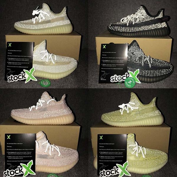 

lundmark reflective kanye west luxury shoes gid green men women designers running casual shoes v2 citrin cloud white black static sneaker