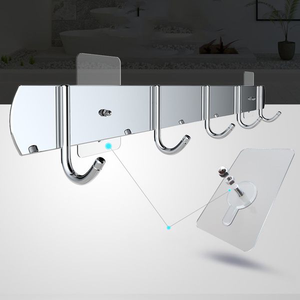 

6pcs nail wall hook screw adhesive non-trace no drilling for bathroom kitchen key holder hat scarf handbag storage hanger