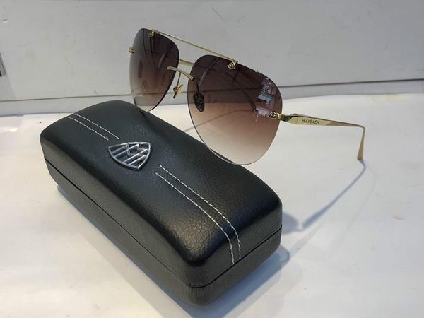 

luxury maybach z18 sunglasses 18k gold plated classic sunglasses pilot frame spring temples men popular designer come with package, White;black