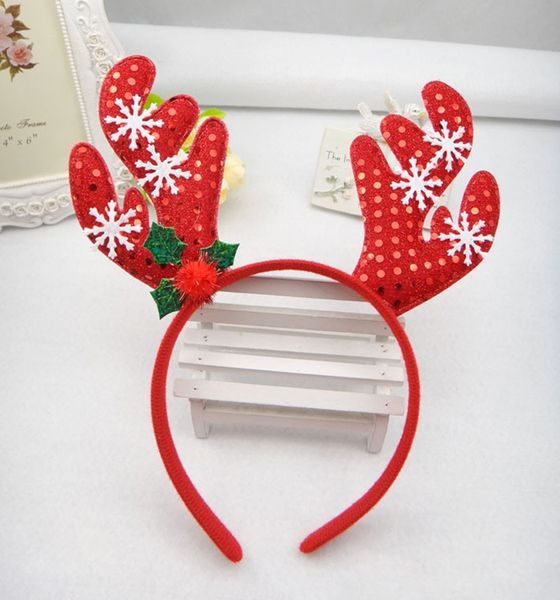 

red reindeers headbands kids christmas xmas novelty headband