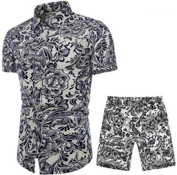 

suits beach seaside holiday shirts shorts clothing sets 2pcs floral tracksuits mens designer summer, Gray
