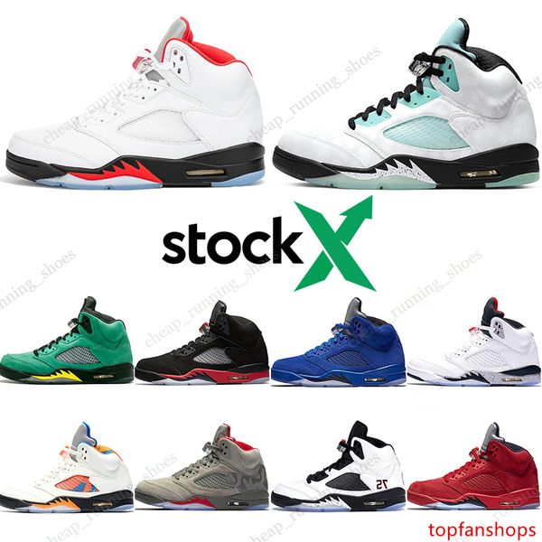 

stock x jumpman 5 2020 fire red island green inspire bred 5s psg black men basketball shoes og mens sports sneakers