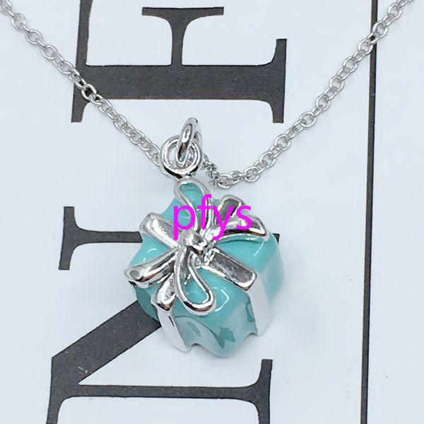 

trendy new burst tijia same small gift box necklace fashion collarbone chain 520 valentine's day, Silver