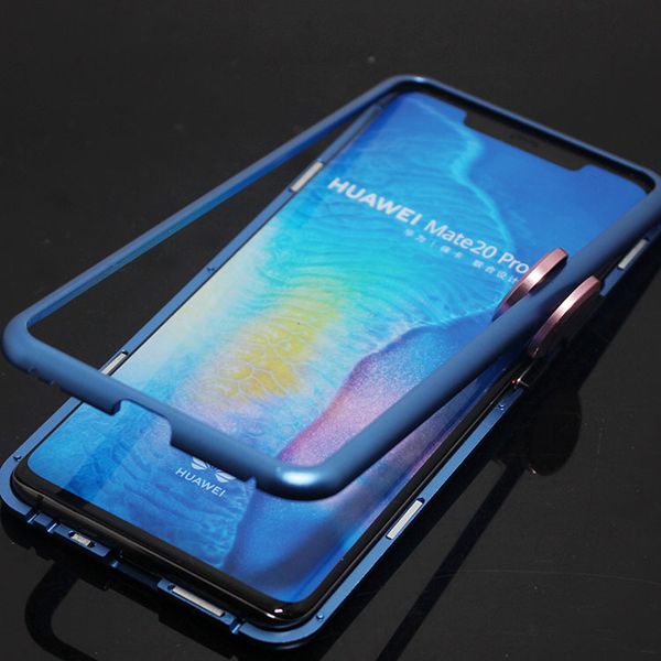 

self adsorption for huawei magnetic mate20 lite case tempered glass designer phone case 360 protection back panel magnetic case