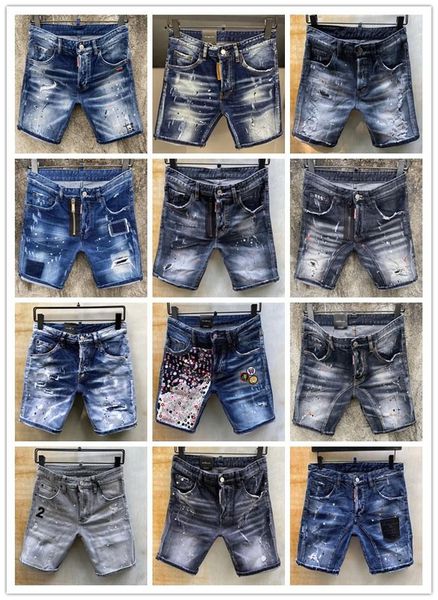 

new men's designer denim shorts fashion ripping luxury summer hole short mens slim pants hip hop street style mens denim short size 28, Blue