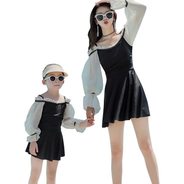 

one-piece swimwear for women swimsuit full one piece with push up swimsuits woman 2019 bikini korea new mother daughter parent, White;black